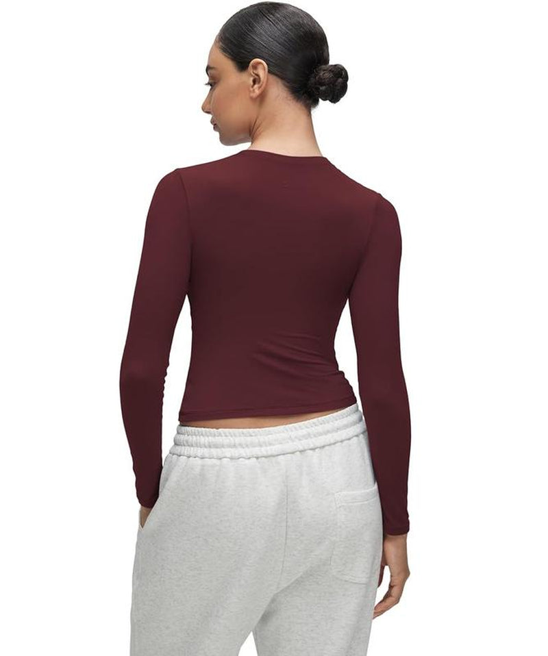 CRZ YOGA Long Sleeve Shirts for Women Soft Crew Neck Fall Basic Tight Tops Fitted Casual Going Out Tee Shirt